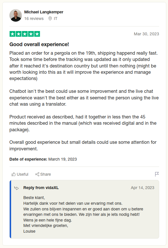 vidaxl 5 star review 3